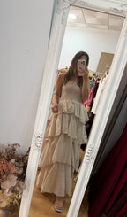 Vestido liso volantes