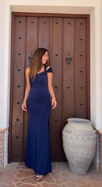 Vestido lentejuelas azul marino