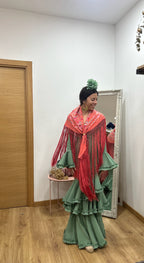 Vestido Flamenca Cádiz verde jabonoso