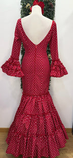 Vestido f carmela lunares rojo con blanco