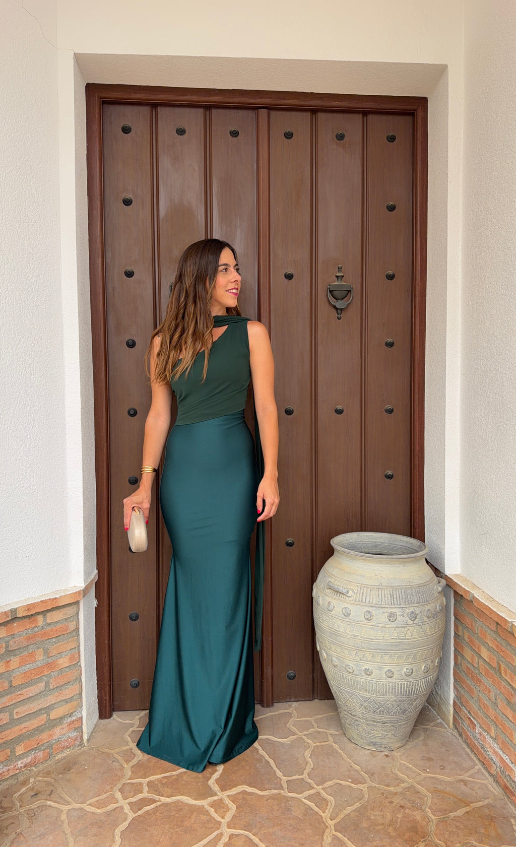 Vestido combinado gasa