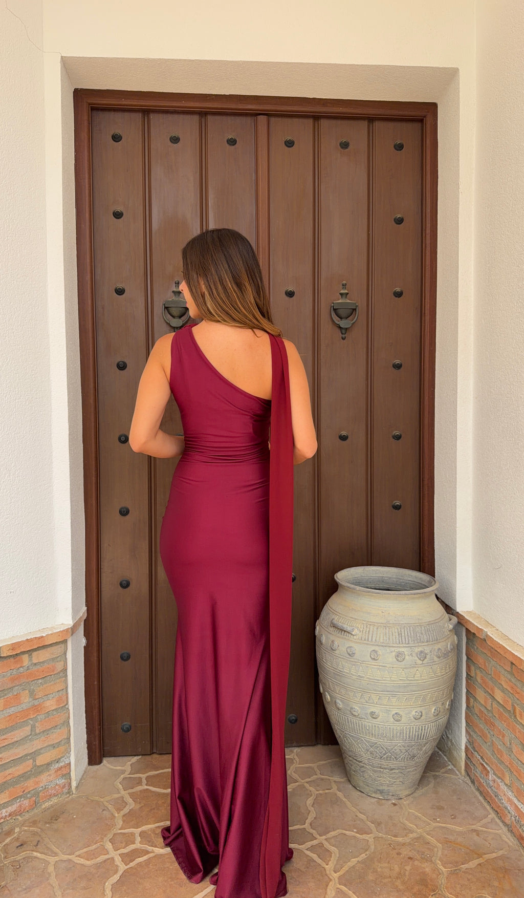 Vestido combinado gasa