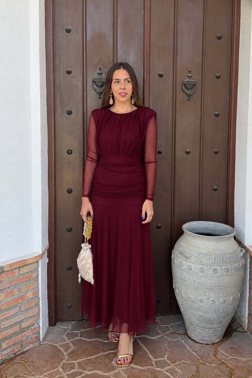 Vestido e ana burdeos