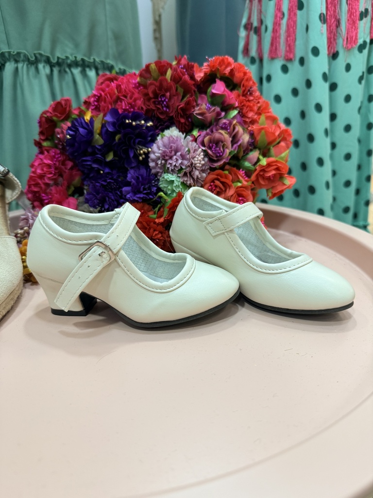 tacones niña blanco