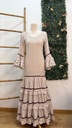 vestido f jara beige/burdeos