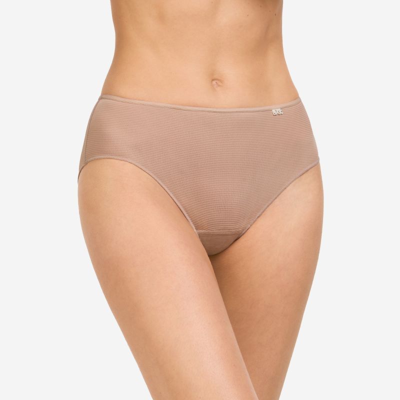 Pack de tres bragas midi “skin” de microfibra efecto otomán 