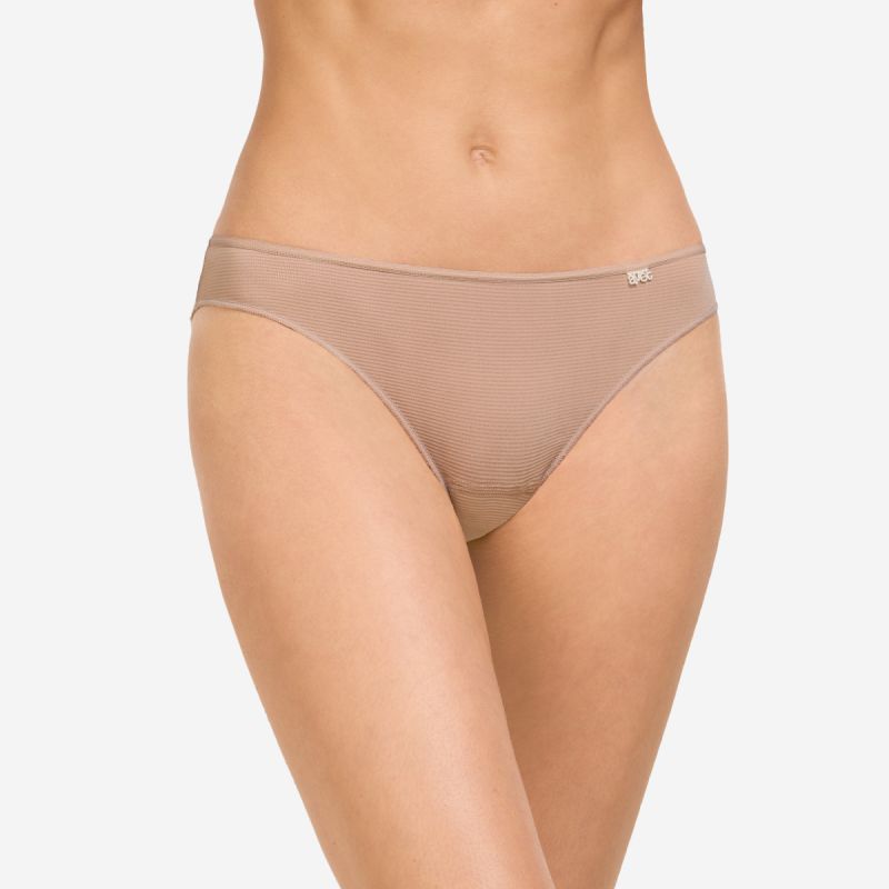 Pack de tres bragas bikini “skin” de microfibra efecto otomán 