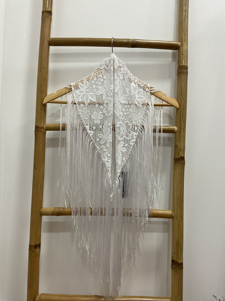 [224017blanco] manton flamenca niña encaje (Blanco)