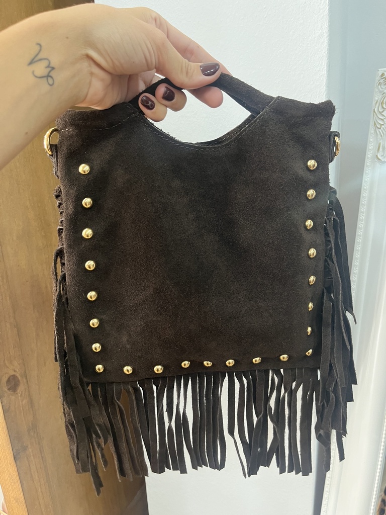 bolso cuadrado flecos