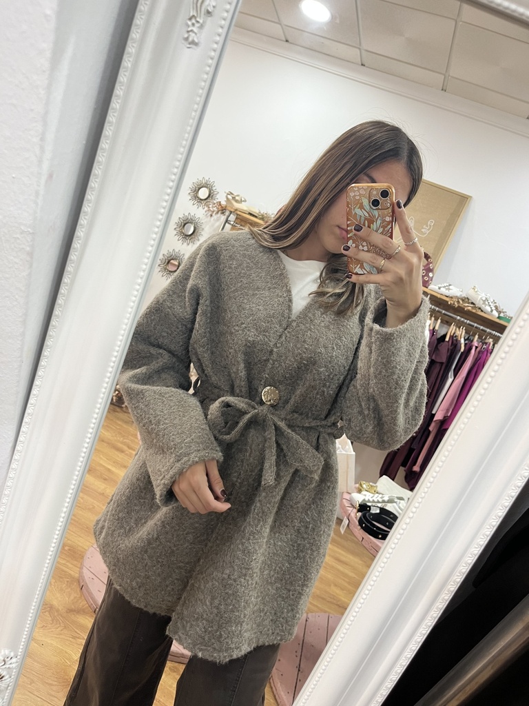 chaqueta borreguito cinturon