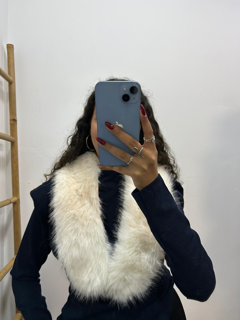 bufanda cuello pelo 2 tonos