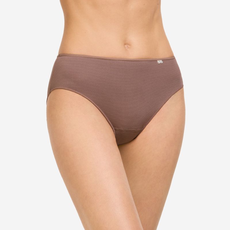 [32066m] Pack de tres bragas midi “skin” de microfibra efecto otomán  (M)