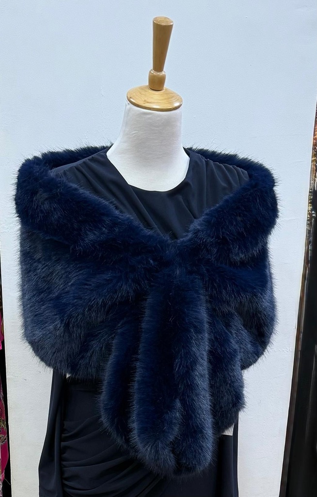 [b0266azulmarino] Estola pelo fruncida (Azul Marino)
