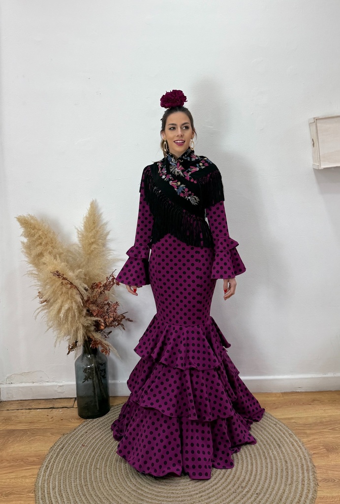[03915buganvillaoscuro1] vestido flamenca umbrete (Buganvilla Oscuro, 1)