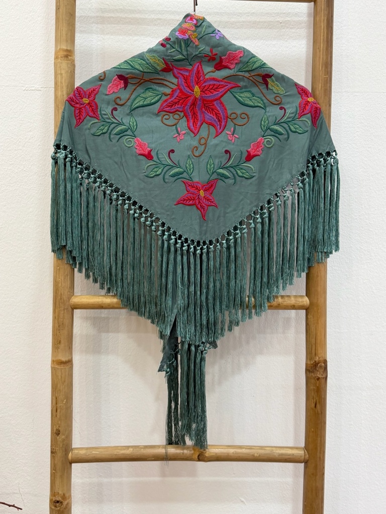 [122501verdejabonoso] manton f seda aracena (Verde Jabonoso)