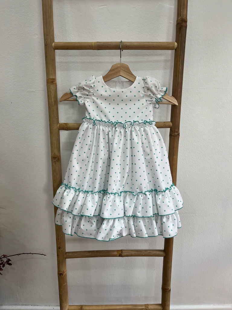 [266612mverdeclaro] Vestido f María bebe (12m, Verdeclaro)
