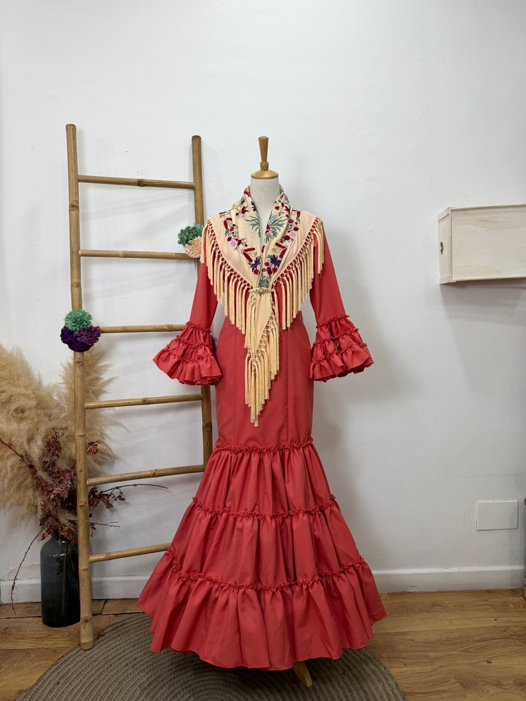 [30251140] Vestido f Carmela liso coral (40)