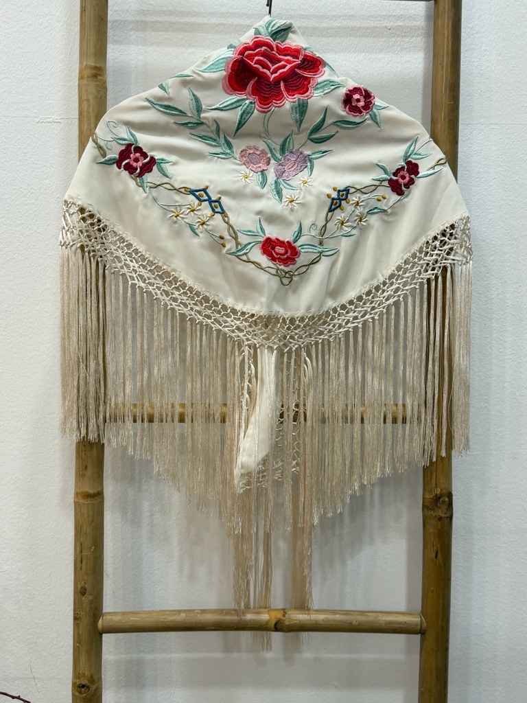 [112506blanco] manton flamenca peñarroya (Blanco)
