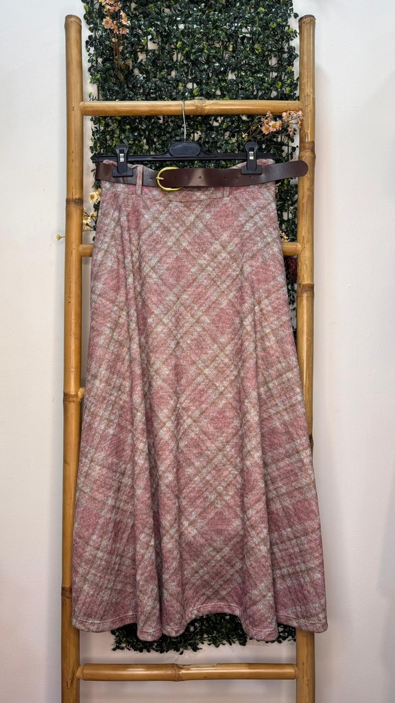 [7201rosa1] Falda punto cinturon (Rosa1)