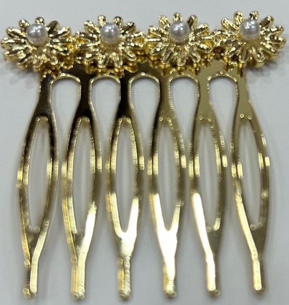 peineta flores perla