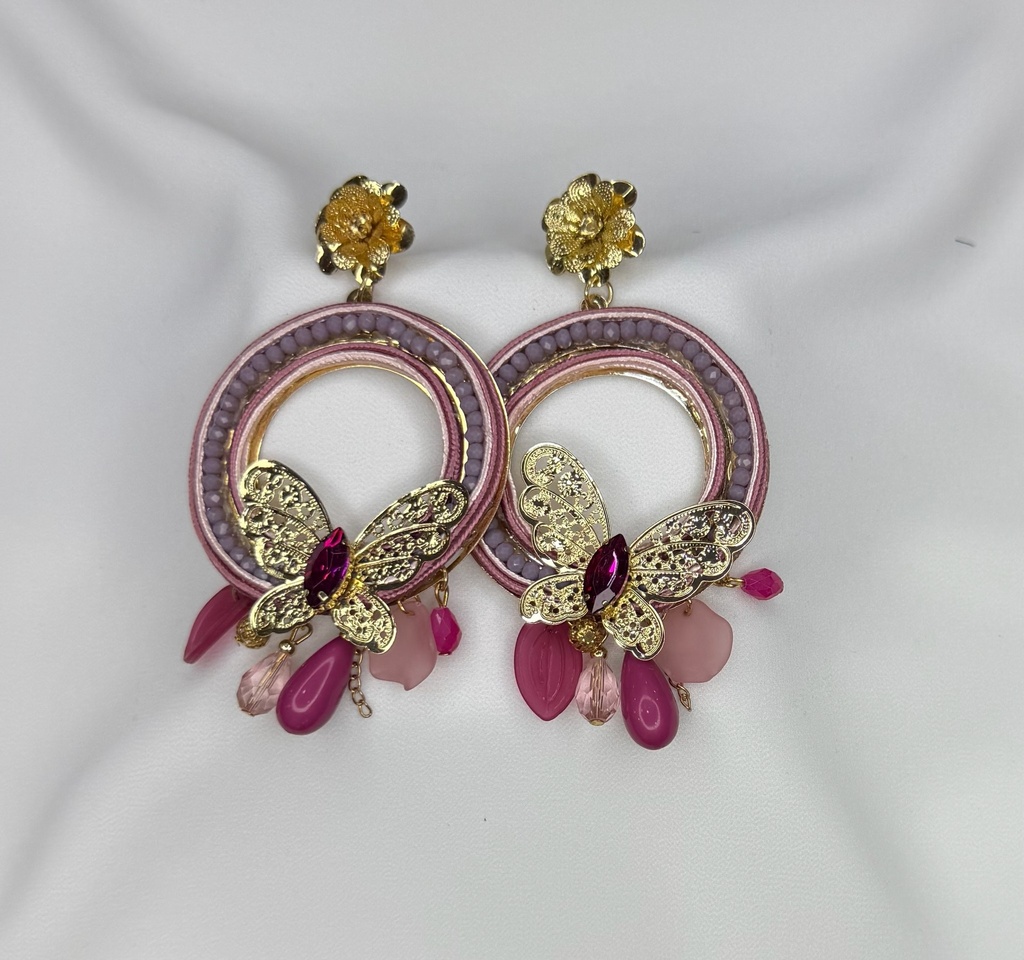 pendiente f aro mariposa