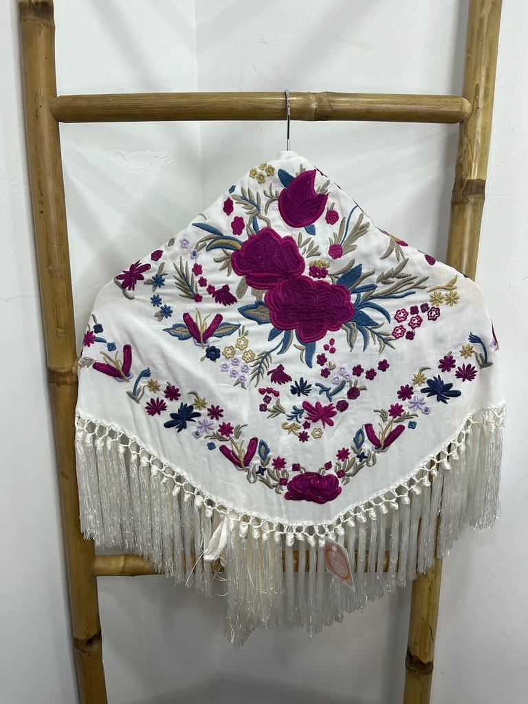 [m01blanco] manton f cantillana (Blanco)