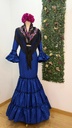 Vestido f carmela lunares pequeños azul y negro