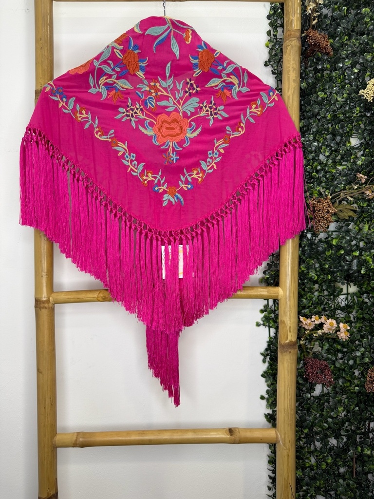 [m05rosafucsia] Manton f cantillana (Rosa Fucsia)