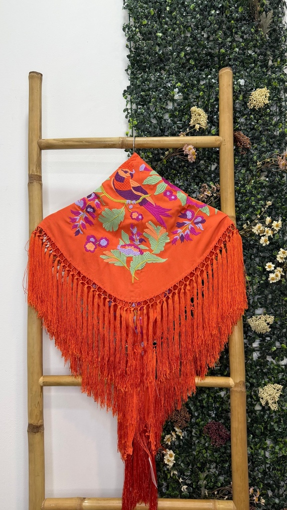 [p115naranja2] Mantón flamenca Pepa (Naranja2)
