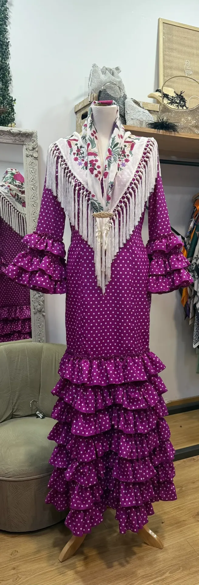Vestido f sevilla buganvilla/blanco