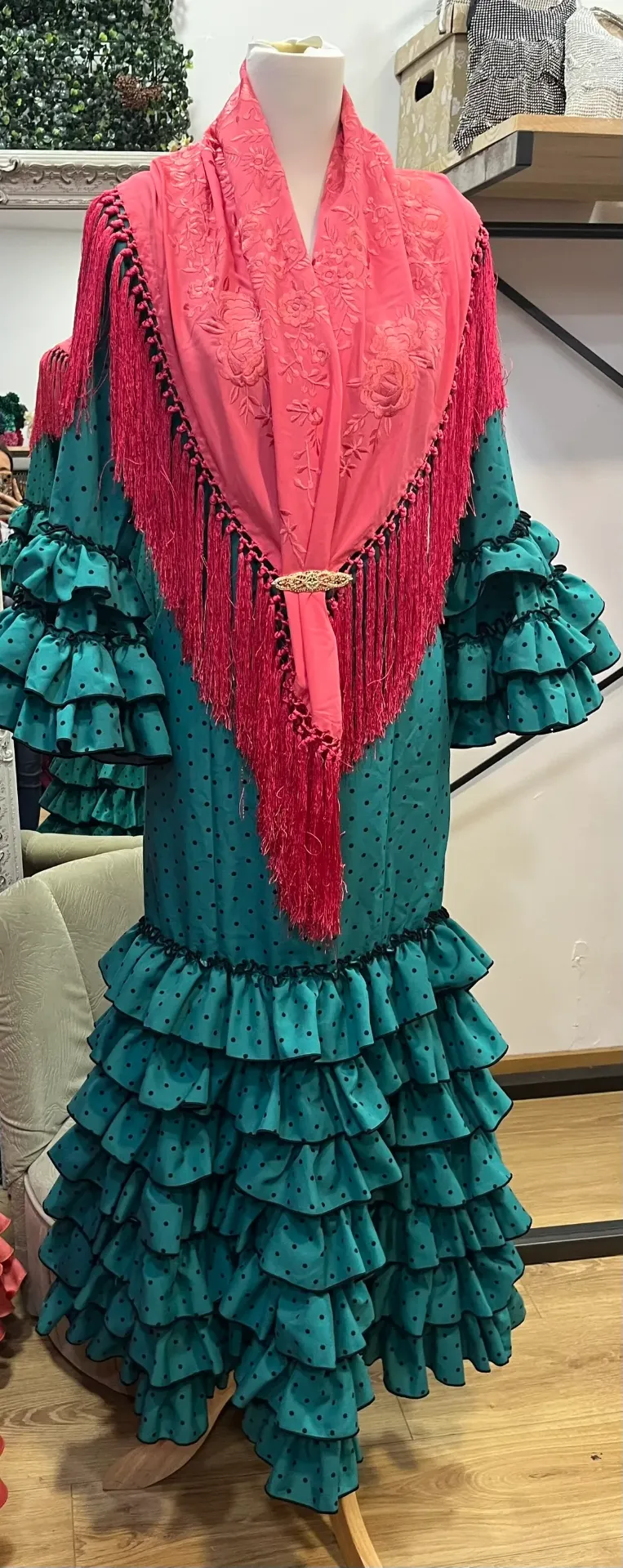 Vestido f sevilla turquesa