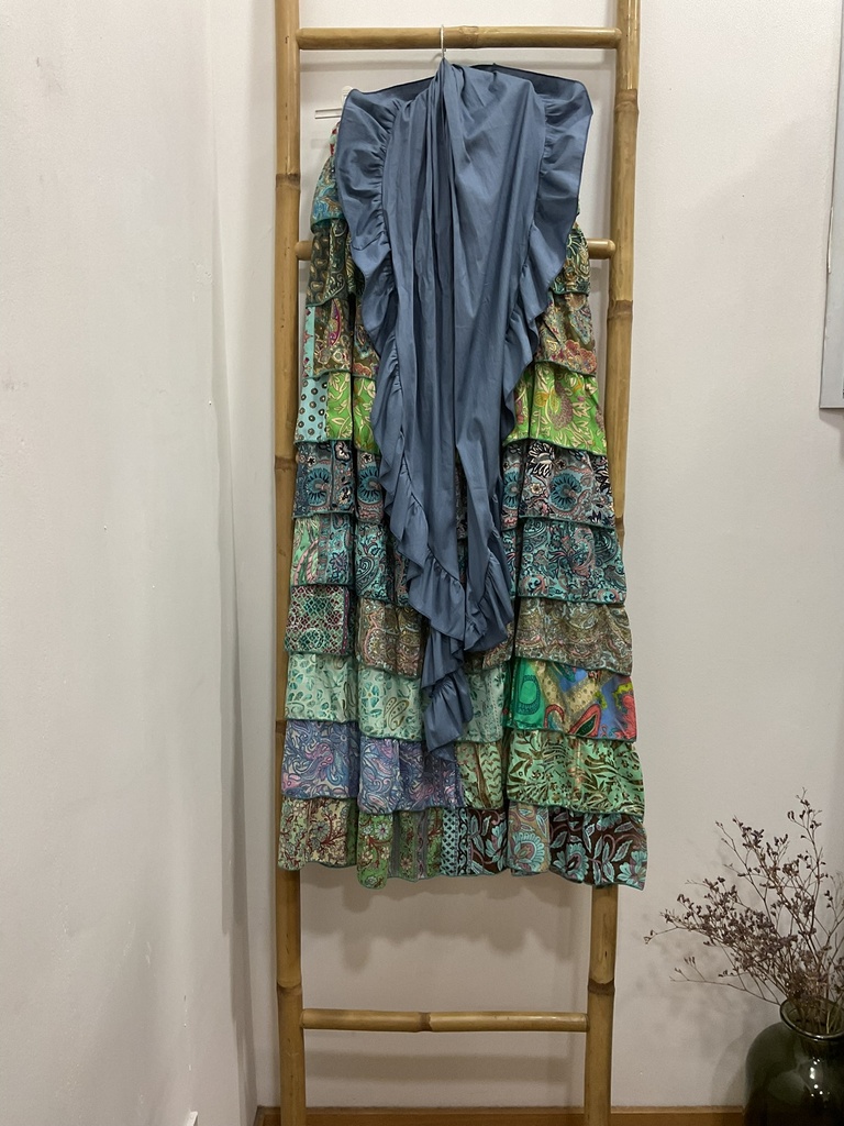 [454549] Falda rociera volantes estampada