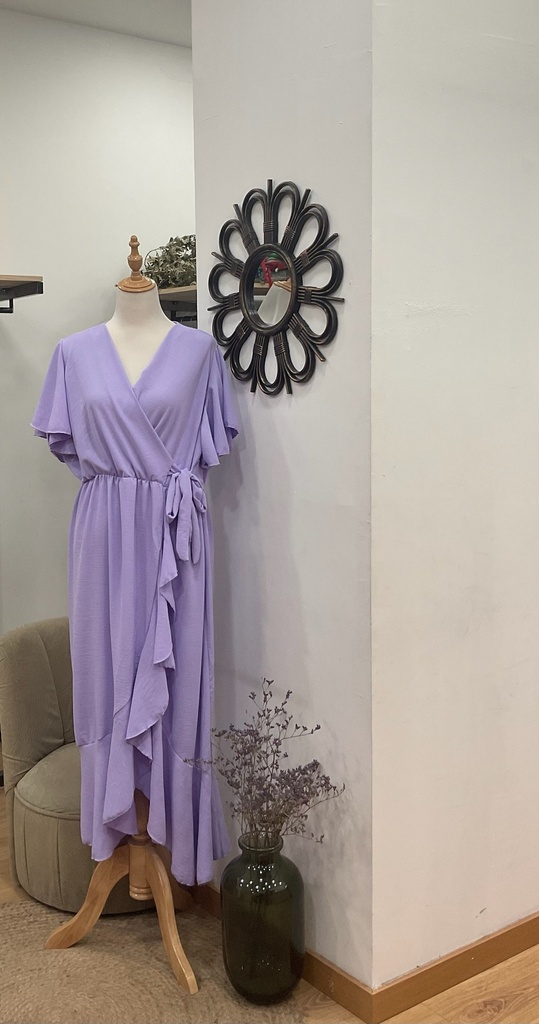 vestido lazo volante