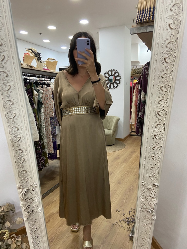 vestido satinado