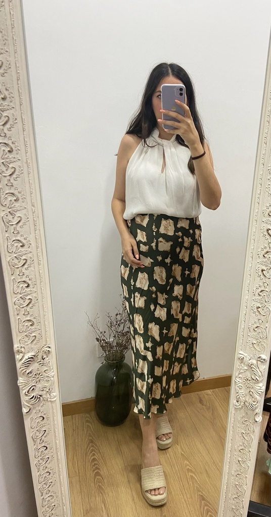 Falda Satinada Estampada