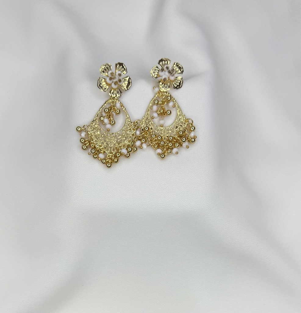 [p2571blanco] pendiente f flor colgantes (Blanco)