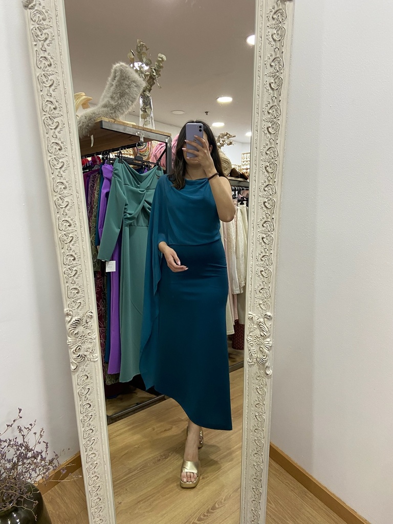vestido capa concha