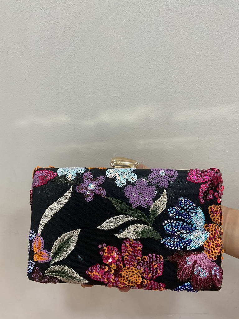 cartera flores brillo
