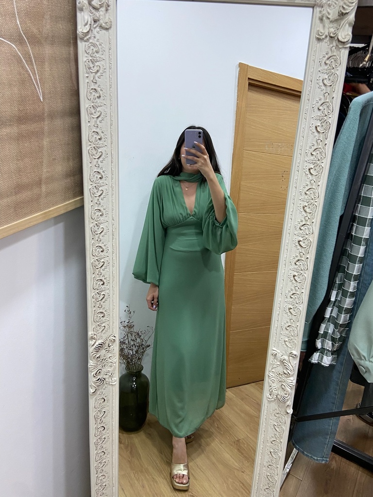 vestido manga ancha