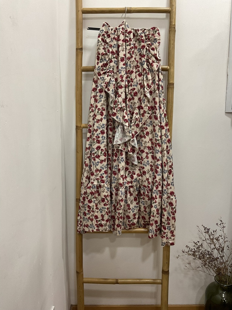falda rociera estampada flores