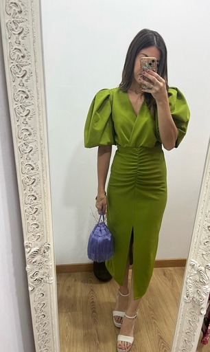 Vestido manga abullonada