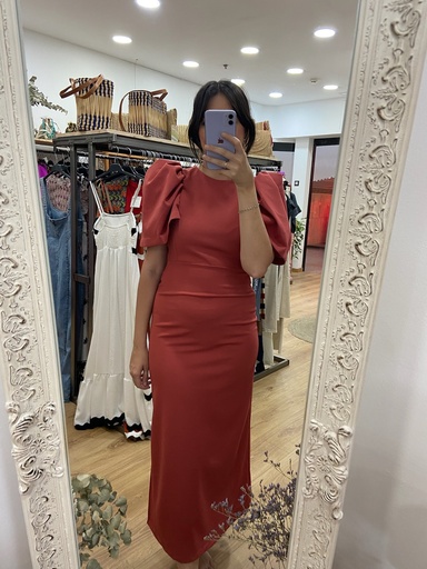 vestido liso manga 