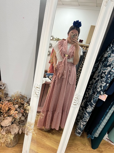 falda rociera vichy pico