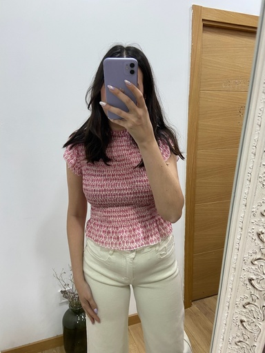 camisa drapeada volantitos
