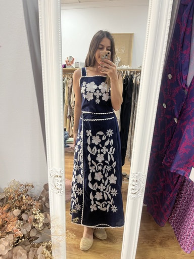 conjunto bordado flores