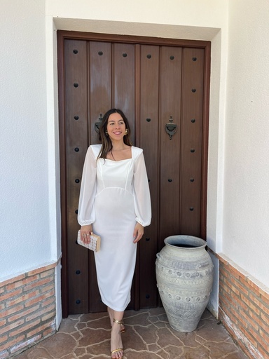 Vestido manga gasa