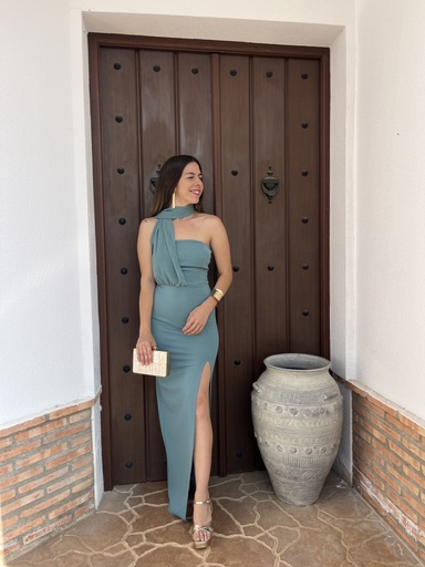 [33424] Vestido gasa palabra de honor