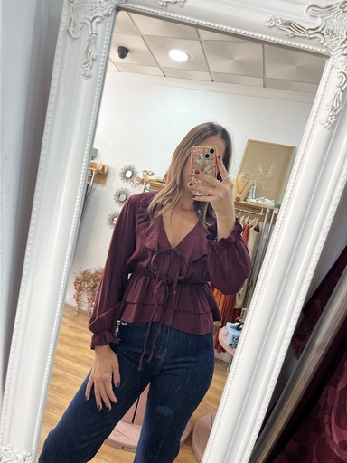 Blusa lazos volantes