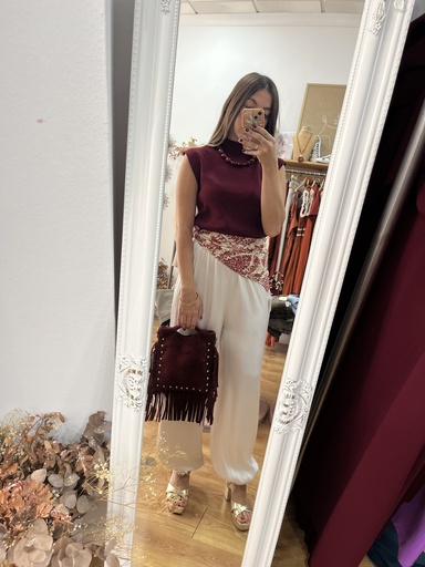 bolso cuadrado flecos