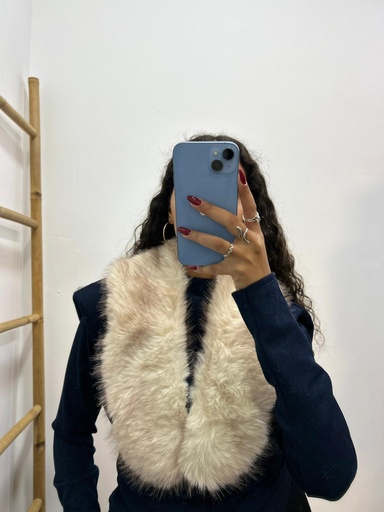 bufanda cuello pelo 2 tonos